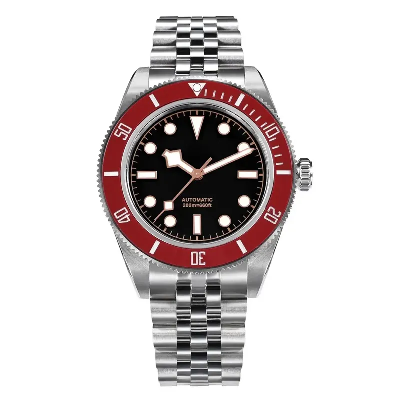 20ATM Stainless Steel Automatic Diving Watch for Men, Professional Waterproof Sports Wristwatch