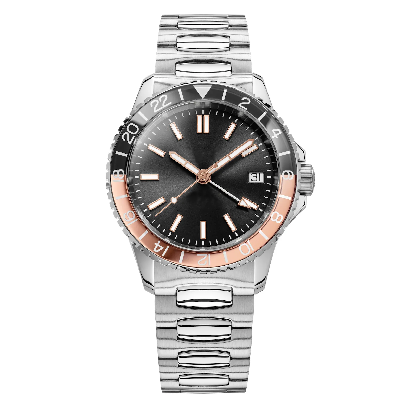 GMT Automatic Watch_ Glass Bezel_  watch source factory  2